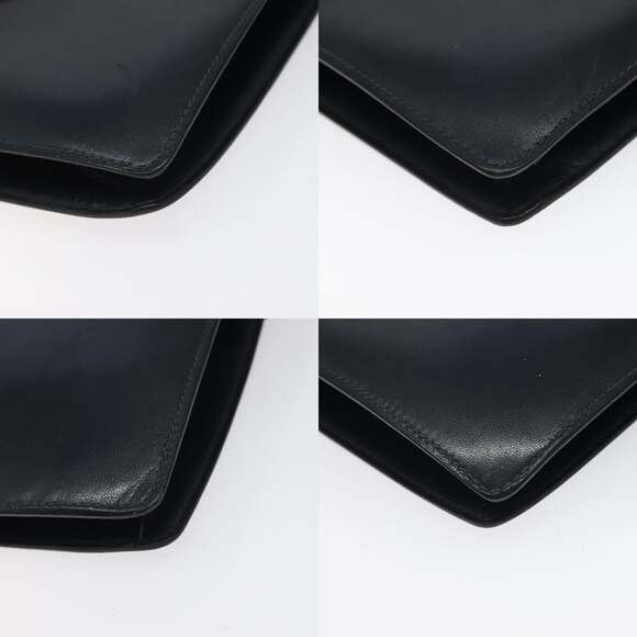 CELINE Shoulder Bag Leather Navy Gold - Picture 10 of 13